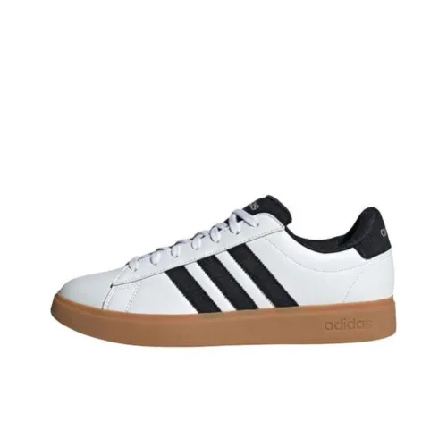 Adidas GRAND COURT 2,0 Slip-resistant Abrasion-resistant Low Top Skateboard Shoes Men's White Black Adidas GRAND COURT 2,0 Противоскользящие Устойчивые к истиранию Низкие Кеды Скейтборд Мужские Белый Черный