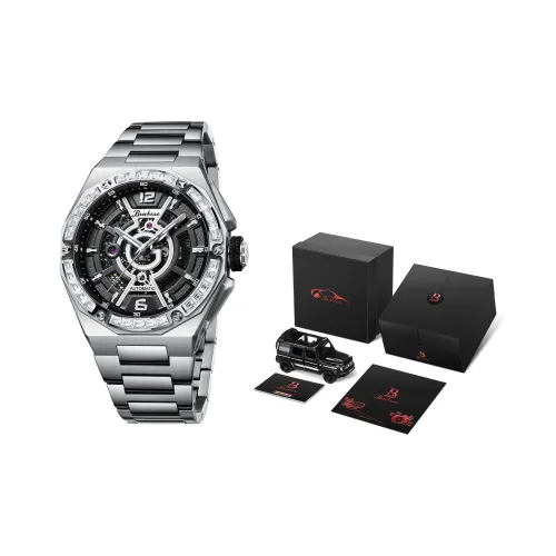 BRUBOSES Автоматический механический механизм Мужские часы 45 мм Скелет