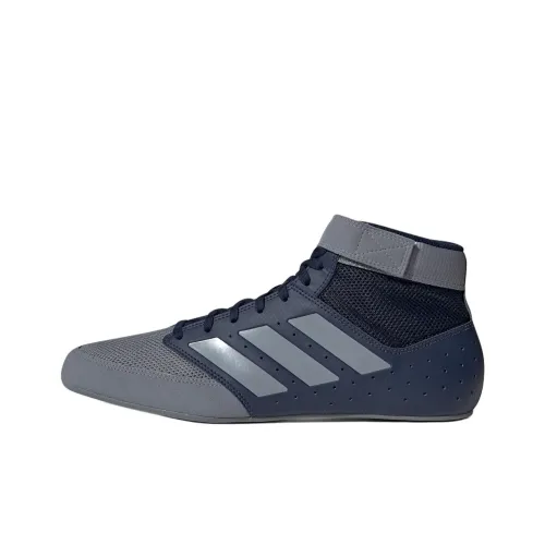 Adidas Mat Hog 2,0 противоскользящие устойчивые к истиранию MID топ тренировочные кроссовки мужские серо-синие