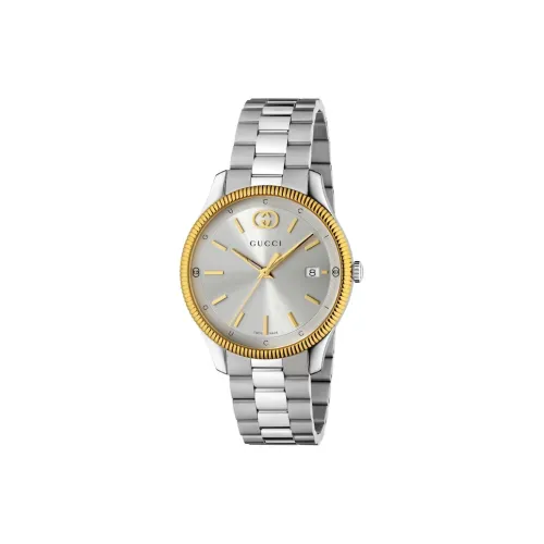 GUCCI G Timeless Collection Часы Кварцевый механизм Ремешок из нержавеющей стали 38 мм Серебристый циферблат Унисекс