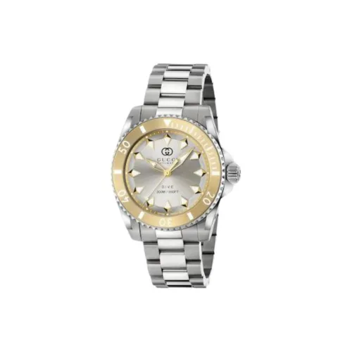 Gucci Dive Collection Мужские часы Автоматический механический механизм Нержавеющая сталь Ремешок 40 мм Серебристый циферблат
