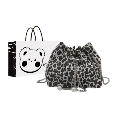 NX DOUGHNUT ПУ (полиуретан) Премиум Леопардовый принт Ведрообразная сумка Сумка через плечо Стандартная Женская Многоцветная