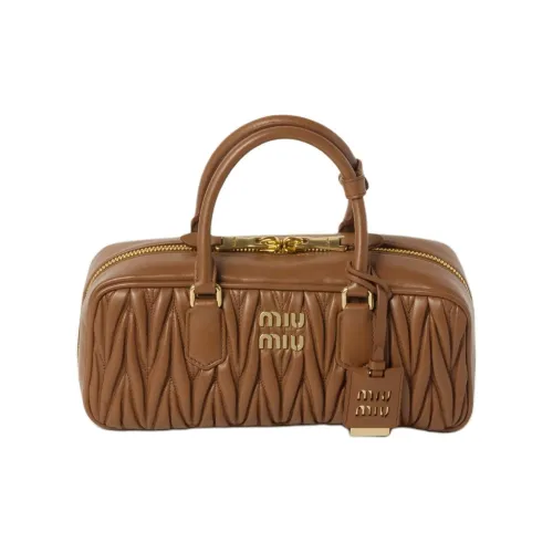 MIU MIU Arcadie Series Кожа Сумка через плечо Сумка Обычная Женская Карамель