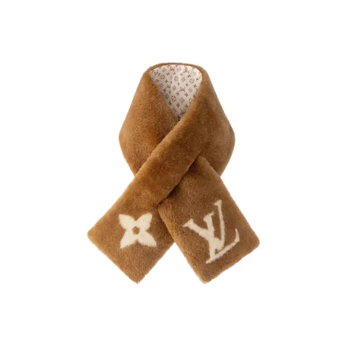 LOUIS VUITTON Шарфы из шелка тутового дерева вязаные женские CAMEL