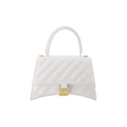 Balenciaga HOURGLASS Овечья шкура Сумка Маленькая Женская Белая