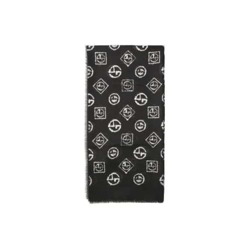 GIORGIO ARMANI Modal кашемировые вязаные шарфы для мужчин черный