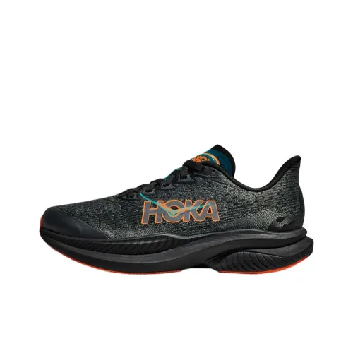 HOKA ONE ONE MACH 6 Детская беговая обувь Низкий топ Черный/Оранжевый Школьный возраст