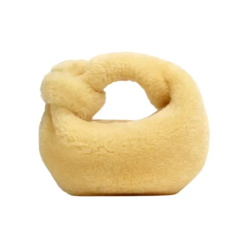 Bottega Veneta Jodie Шерсть Флоковый Клатч Сумка Мини Женская Цыпленячий Желтый