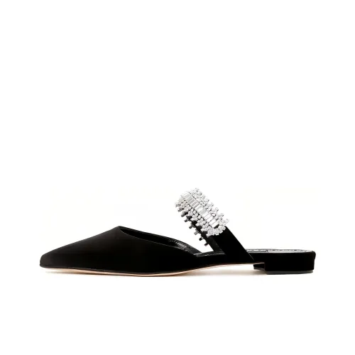 MANOLO BLAHNIK Модные тапочки женские черные