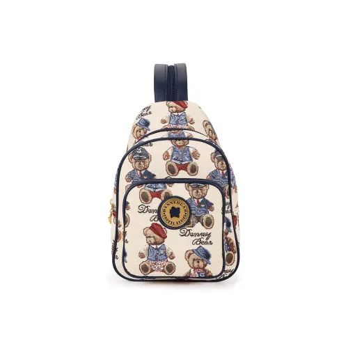 DANNYBEARJEANS Ткань Рюкзак Стандартный Унисекс Джентльмен Медведь Белый Розовый