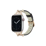 PU Alloy Leather Strap, Black