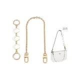 Золотистый лунно-белый, удлинительная цепь + декоративная цепочка, 40 см