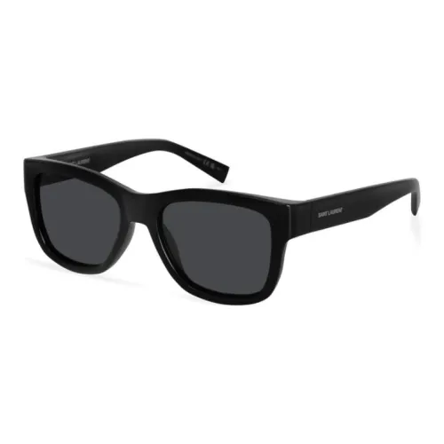 SAINT LAURENT Воздействие Литья Круглые Солнцезащитные Очки Мужские Черные SL 674
