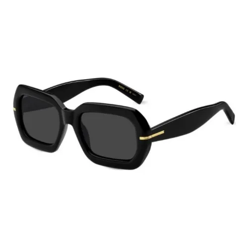 BOSS Ацетат Экологичные Квадратные Солнцезащитные Очки Женские Черные