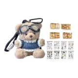 Синий свитер, бурый медведь, пилот + случайный мини ноутбук + стикер