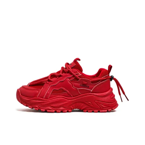 Warrior Покрытие Устойчивое к истиранию Легкий Дышащий Противоскользящий Низкий Топ Толстая подошва Мужские Красный