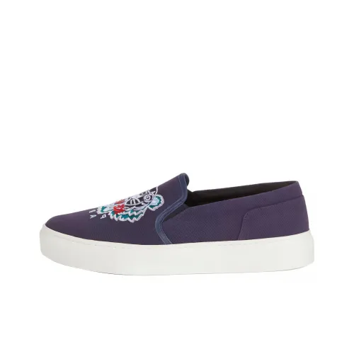 KENZO K Skate Tiger Slip-On Low Top Стильные Скейтбординги Женские Морской Синий