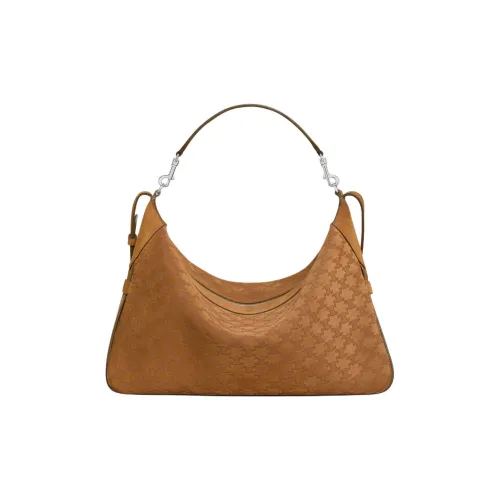 CELINE Romy Collection Телячья кожа Сумка на плечо Портативная Сумка через плечо Женская Коричневая