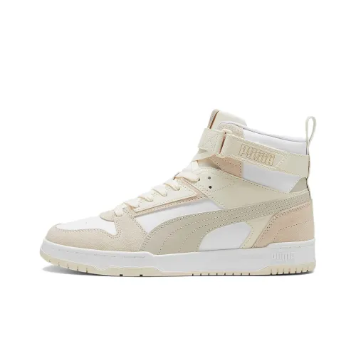 PUMA High Топ Скейтборд Кроссовки Унисекс Бежево-Желтые