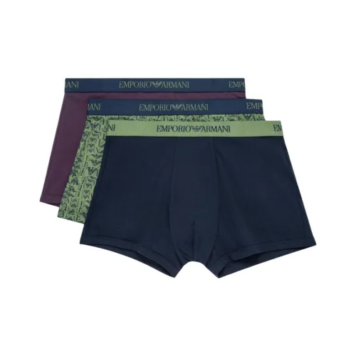 Emporio Armani FW24 Трусы Мужские 3 упаковки Темно-синий + Зеленый + Фиолетовый