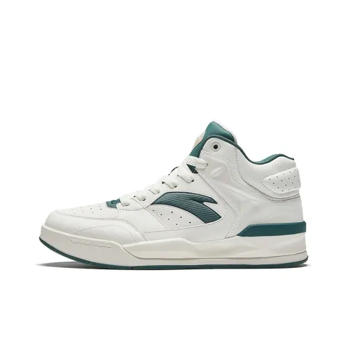 ANTA Противоскользящие визуально увеличивающие рост высокие кроссовки для скейтбординга мужские белые зеленые