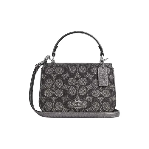 COACH Lysa Покрытый холст Сумка через плечо Сумка Маленькая Женская Бронза