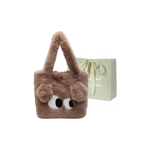 JIANGLIDA Плюшевая сумка через плечо женская зеленый хаки экрю