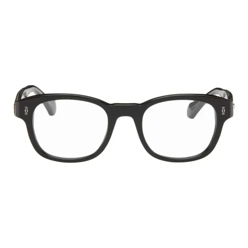 Cartier Ацетат Овальные Оправы для Очков Мужские Черные