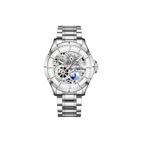 Lushika Navigator Collection Механический механизм ремешок из нержавеющей стали мужские часы серебристый циферблат