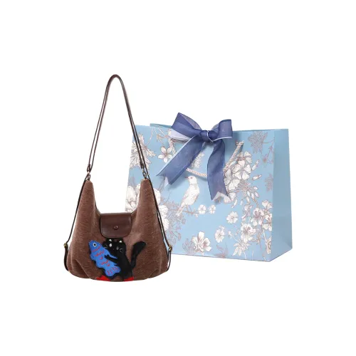 REDOO Велюр Рюкзак Сумка на плечо Женские Стиль Кошка Кофе Собака Стиль Кофе