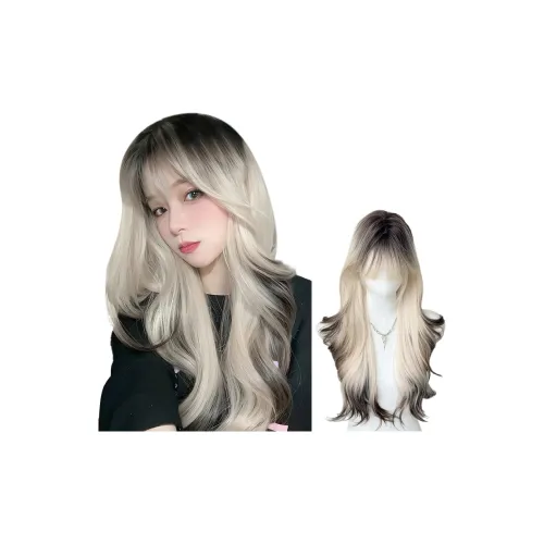 YOUXI Siamese Cat Градиентная Перука для Женщин Париж Разрисованная Большая Волна Длинные Волосы Длинные Волосы Стиль Полная Крышка Головы