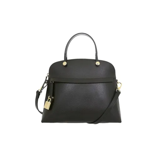 Furla Piper Collection Кожа Сумка через плечо Сумка среднего размера Женская Черная