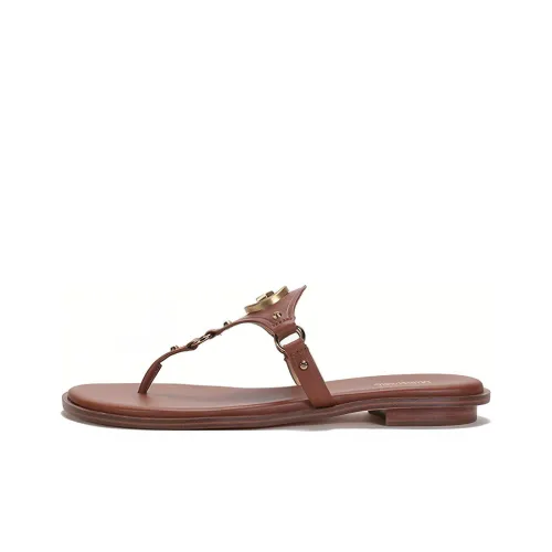 MICHAEL KORS Резина Кожа Пэчворк Шлепанцы Женские Коричневые