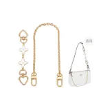 Золотистый белый клевер четырехлистный, цепь-удлинитель + декоративная цепочка 40 см.