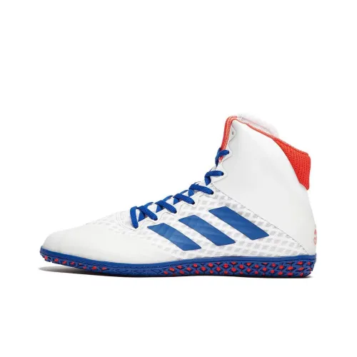 Adidas Slip-resistant Abrasion-resistant High Top Training Shoes Men's White Blue Red Adidas Противоскользящие Износостойкие Высокие Кроссовки для Тренировок Мужские Белые Синие Красные