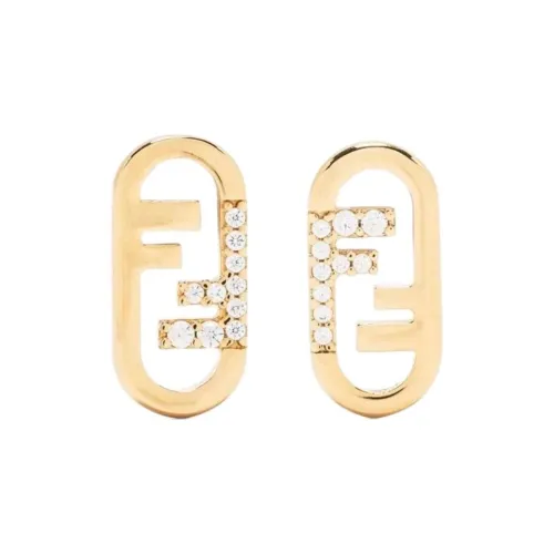 FENDI Серьги из бронзы женские золотые