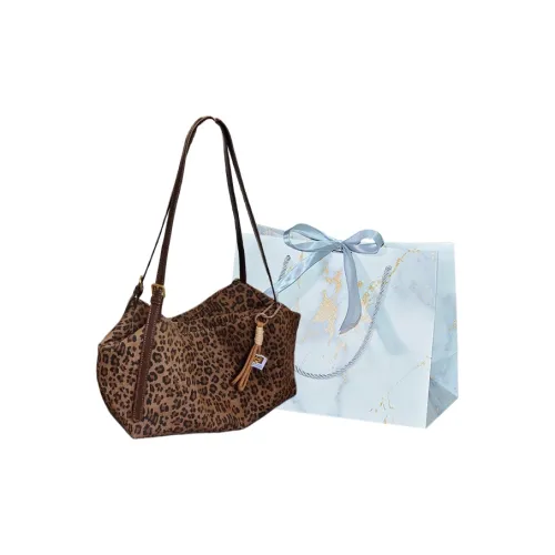 ZUONU Холщовая сумка сумка на одно плечо стандартная женская с леопардовым принтом