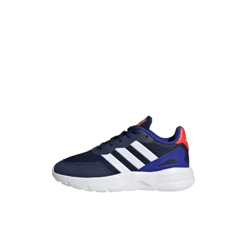 Adidas Nebzed Slip Resistant Abrasion Resistant Низкий Топ Детская Беговая Обувь Темно-Синий Детский