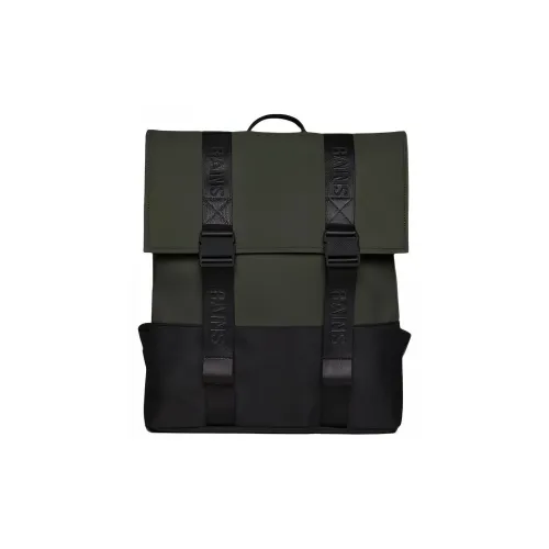 Rains Водонепроницаемый Ткань Рюкзак Стандартный Мужской Зеленый Черный