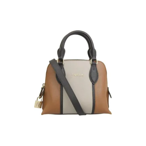 Furla Vittoria Кожа Сумка через плечо Сумка Женская Коричневый Бежевый