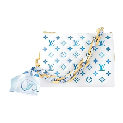 LOUIS VUITTON Coussin Кожа Сумка Сумка через плечо Сумка через плечо Маленькая Женская Белая и Синяя