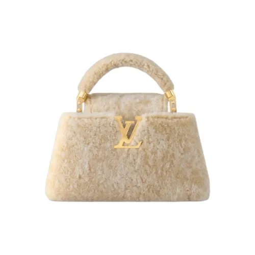 LOUIS VUITTON SKI Skiing Series Shearling с коровьей кожей комбинированная сумка через плечо мини женская бежевая