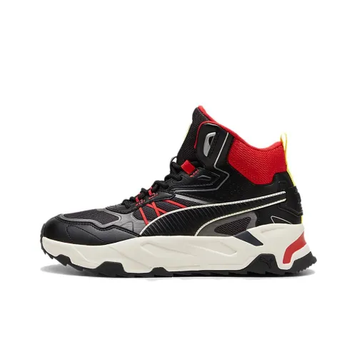 PUMA Scuderia Ferrari Slip-resistant Abrasion-resistant High Top Беговые кроссовки Мужские Черные