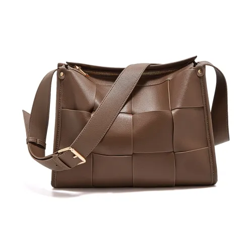 Safiya Коровья кожа Подушка Сумка Сумка через плечо Сумка на плечо Стандартная Женская Коричневая Черная