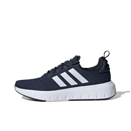 Adidas Swift Run Slip Resistant Abrasion Resistant Низкий Топ Повседневная Обувь Унисекс Черный