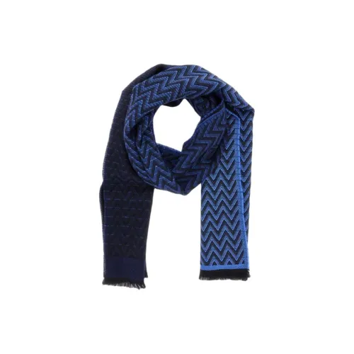 MISSONI Шерсть Трикотаж Шарфы Мужской Синий