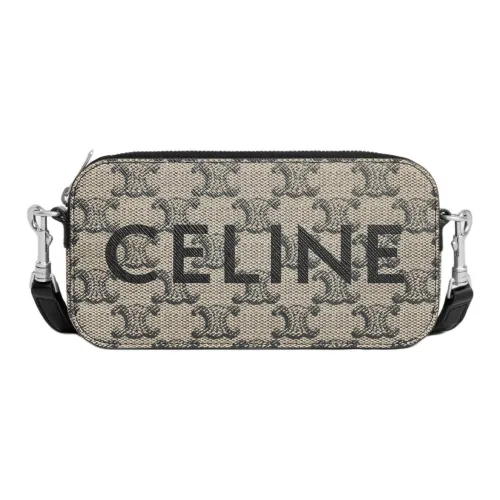 CELINE Triomphe Холст Одно Плечо Через Плечо Клатч Unisex Light Умбра
