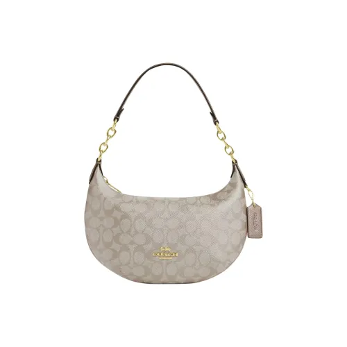 COACH Payton Покрытый холст Хобо Сумка Сумка Сумка через плечо Большая Женская Шампань