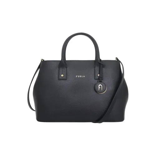 Furla Linda Кожа Тоут Сумка Сумка для покупок Сумка Маленькая Женская Черная