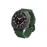 Армейский зеленый с черной застежкой.